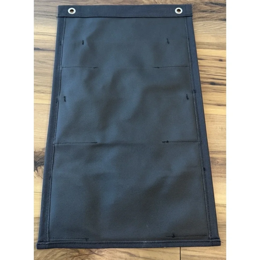Caraway Hanging Wall Organizer 3 Pocket Canvas Storage Rack Black Kitchen